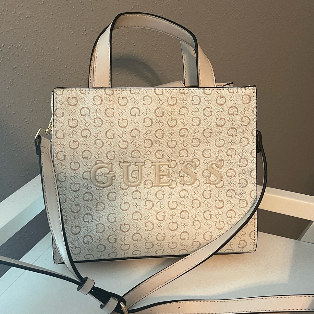 GUESS Cream Logo Crossbody Bag